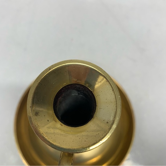 Vintage Brass Chamber Candle Holder Large Drip Tray Handle - Picture 7 of 10